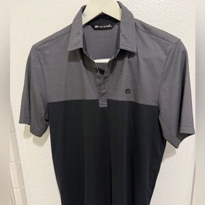 Travis Mathew Charcoal and Black Polo Shirt